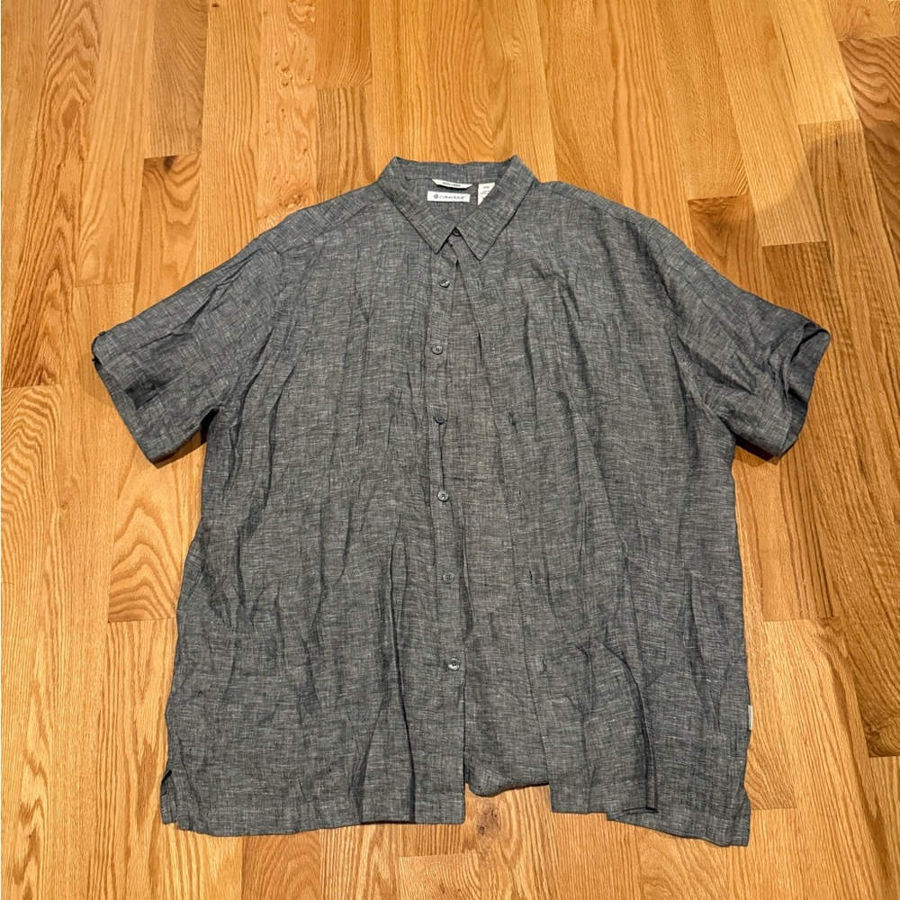 Cubavera Black/Gray Casual Button Down Shirt